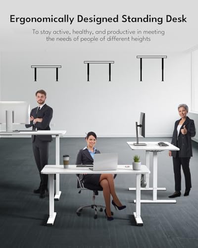 Electric Standing Desk, Gaming Desk, 48 x 24 Inch, White - Image 3