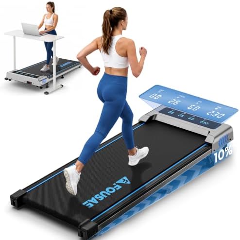 Walking Pad with Incline, FOUSAE 6.2MPH Walking Pad Under Desk Treadmill with 10% Incline, Full Screen LED Display, 2.75HP Brushless Drive, 12 HIIT Programs, Remote Control, 350 LBS Capacity by Unknown