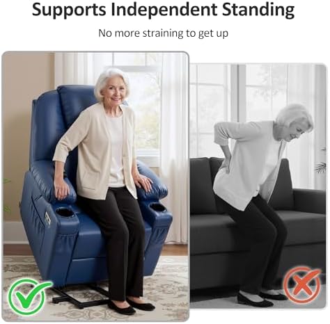 MCombo Small Power Lift Recliner Chair for Elderly, Heat and Massage 7141 - Image 4