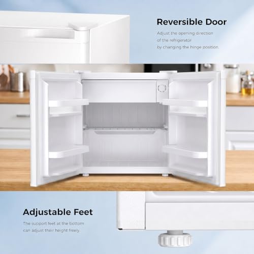 Antarctic Star Compact Refrigerator Mini Fridge with Single Reversible Door,Wire Shelf,Defrost Button, for Bedroom/Office/Dorm,1.3 Cu. Ft,White - Image 4