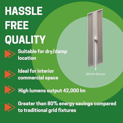E2 LIGHTING 2 Pack 3FT 300W Linear High Bay LED Shop Lights, Motion Sensor - Image 3