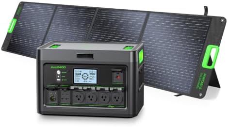 2400W Portable Power Station with 200W Foldable Solar Panel by GRECELLPOWERSTATION