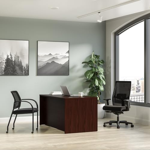 HON MOD Executive Office Desk with Drawers, Modern Computer Desk with Pedestal, Home Office, 60" W, Mahogany - Image 2