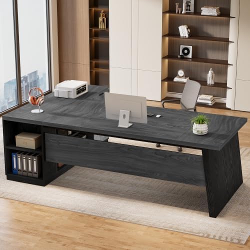 Tribesigns 78" L Shaped Executive Desk with Storage, Home Office by Tribesigns