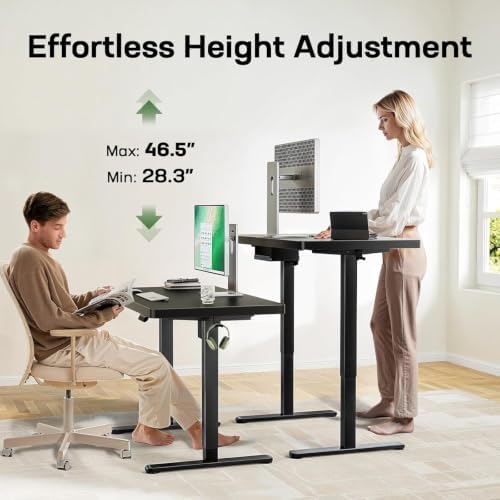 Marsail 63 x 30 Electric Standing Desk with One-Piece Desktop, Sit Stand Desk with Thickened Tabletop, Height Adjustable Stand Up Desk with Cable Management for Home Office(Frame+Desktop, 2 Packages) - Image 4