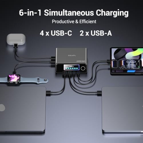 PD3.2 USB C Charging Station, 240W GaN 6-Port Desktop Charger - Image 3