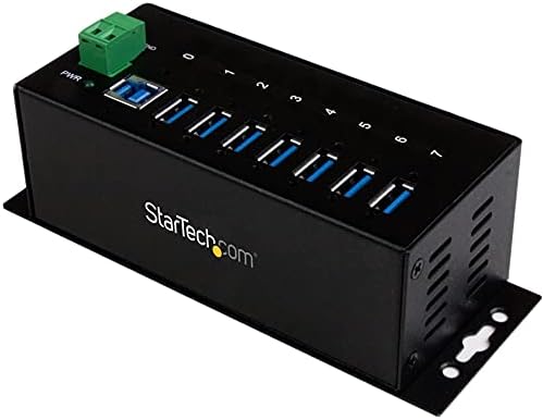 StarTech.com 7-Port USB 3.0 Hub - 5Gbps - Metal Industrial USB-A Hub with ESD Protection & 350W Surge Protection - Din Rail Wall or Desk Mountable - TAA Compliant USB Expander Hub (ST7300USBME) by StarTech