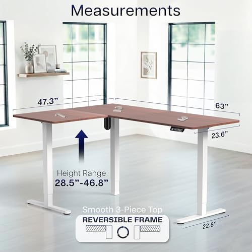 VIVO Dark Walnut 63 x 47 in Corner Standing Desk, DESK-E3CTWD-47 - Image 5