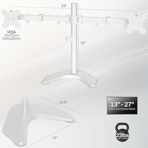 VIVO Dual LED LCD Monitor Free-Standing Desk Stand - Image 3