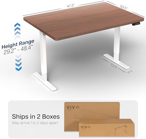 VIVO Dark Walnut 48 x 30 in Standing Desk, DESK-KIT-1W5D - Image 3