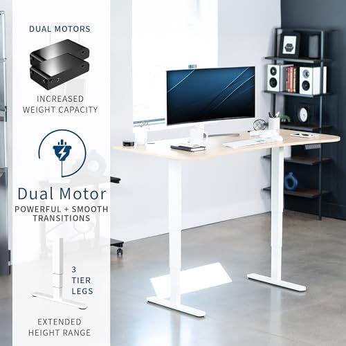 VIVO Light Wood 63 x 32 in Standing Desk, DESK-KIT-2W1C - Image 4
