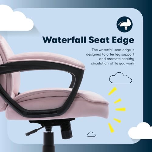 Serta Executive Office Chair with Lumbar Support, Soft Velvet Fabric Chair - Image 5