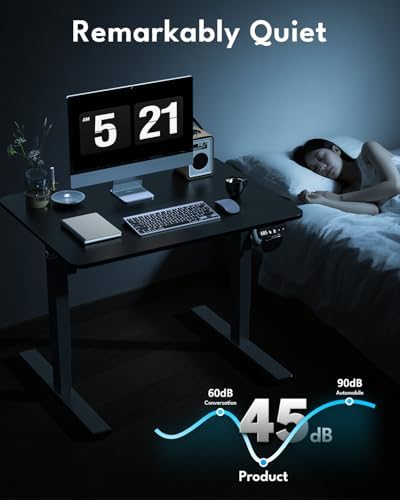 Small Electric Standing Desk, Gaming Desk, 31.5x24 Inch, Black - Image 6