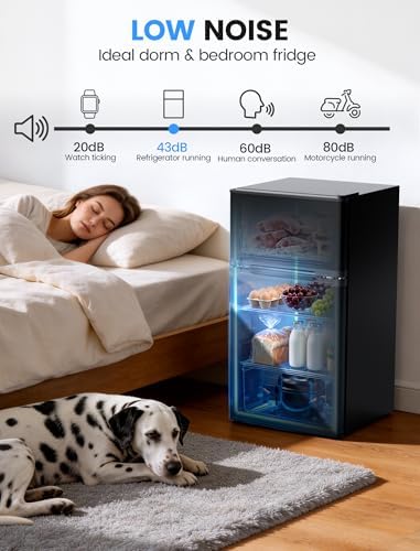 COWSAR 2.5 Cu.Ft Mini Dorm Fridge with Freezer for Bedroom, Office, Black - Image 6
