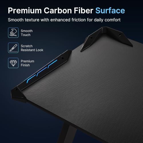 EUREKA ERGONOMIC Gaming Desk, 44 Inch Computer Desk with RGB LED Lights - Image 6