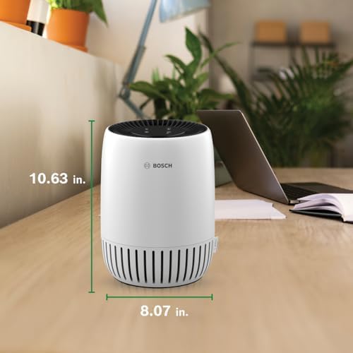 BOSCH Air Purifier for Home, Small Spaces (Covers, 500-sq ft), 2-in-1 Filter for Pollen, Smoke, Dust, Dander, Outdoor Pollution, Odors, Air 500, White - Image 6
