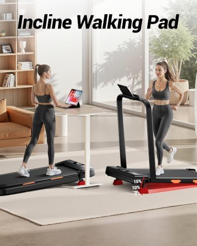 15% Incline Walking Pad Treadmill, Under Desk Treadmills for Home - Image 2