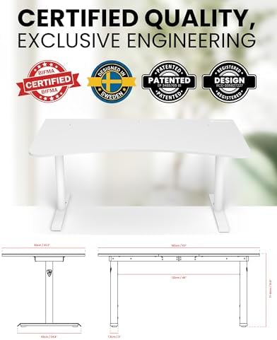 Arozzi Arena Ultrawide Curved Gaming Desk White - Image 2