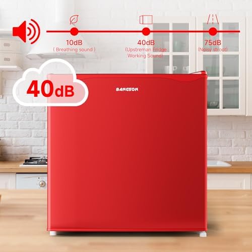 BANGSON 1.7 Cu.Ft Mini Fridge with Freezer for Dorm Office, Red - Image 6