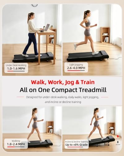 Walking Pad Treadmill with 8% Incline, Under Desk Treadmill for Home Office - Image 3