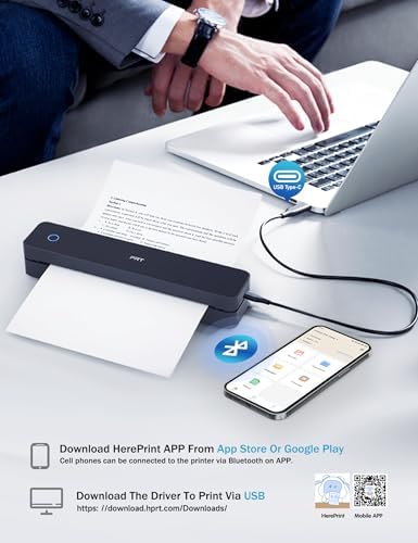 PRT Portable Printer Wireless for Travel, Bluetooth Thermal Printer Support 8.5" X 11" US Letter A4 A5, Compatible with iPhone, Android & Laptop, Inkless for Office, Home, School, Dark - Image 2