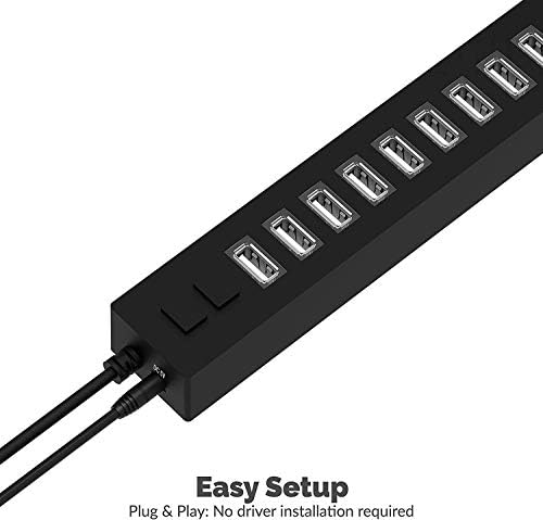 SABRENT 13-Port USB 2.0 Data Hub, Powered, 2 Switches (HB-U14P) - Image 3
