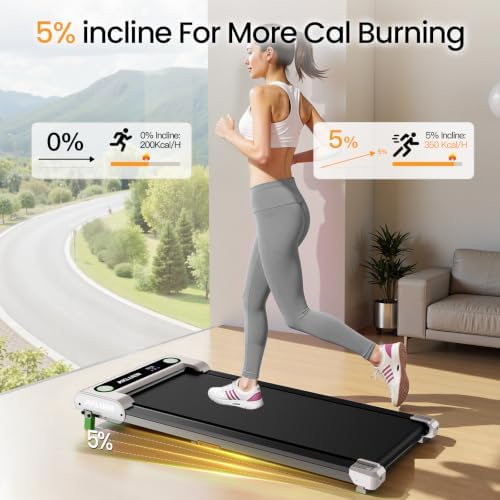 Akluer Walking Pad with Incline Under Desk Treadmill for Home Office - Image 6