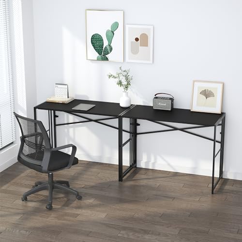 Lutown-Teen Narrow Folding Computer Desk 35 inch, Black - Image 5