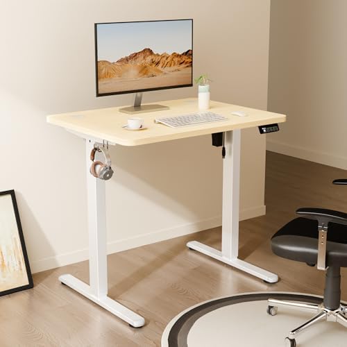 Small Standing Desk, 32"x24" Height Adjustable Sit-Stand, Home Office, Oak - Image 2
