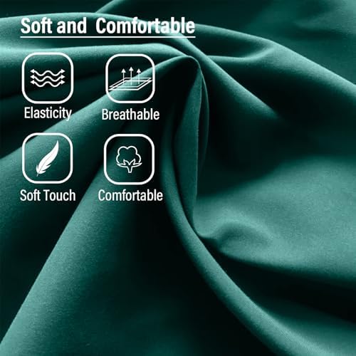 Furlide Lazy Chair with Ottoman, Soft Comfy Chair for Bedroom, Dark Green - Image 5