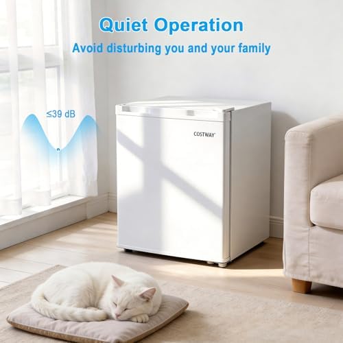 COSTWAY 1.7 Cu.Ft Mini Fridge with Compartment for Dorm Office Bedroom - Image 6