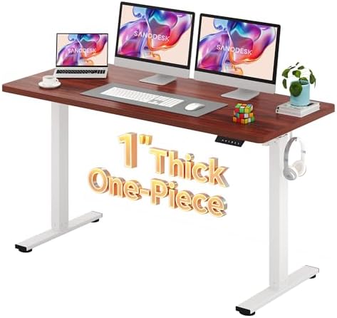 SANODESK One-Piece 1'' Thick Height Adjustable Standing Desk 60''x24'' by sanodesk