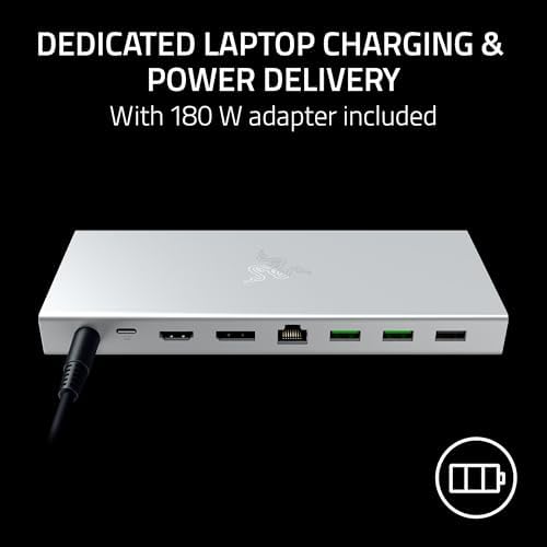 Razer USB 4 Dock, 14 Ports, Windows & Mac Compatible, White - Image 5