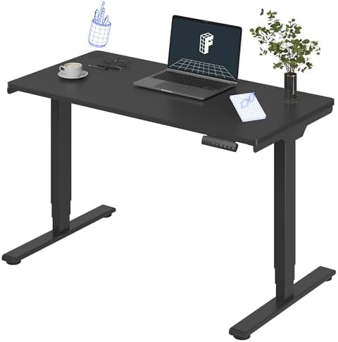 FLEXISPOT E6 3-Stage Dual Motor Electric Standing Desk 48 x 24 Sit Stand Up Desk, Holds 220 lbs, Adjustable Height w/Memory Presets, One-Piece Black Desktop & Black Frame, Ships in 2 Boxes by Unknown