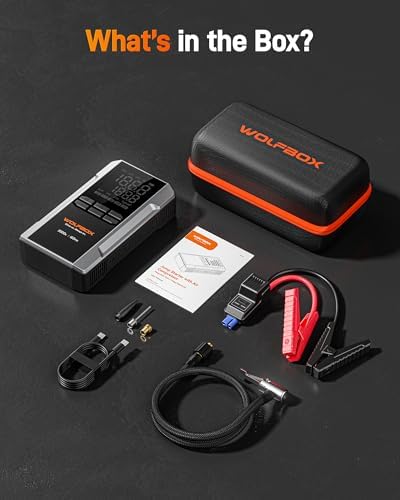WOLFBOX MF50 Electric Air Duster-110000RPM Super Power Cordless Air Duster and WOLFBOX 3000A Jump Starter with Air Compressor, 16000mAh&160PSI Portable Car Battery Jump Starter - Image 6