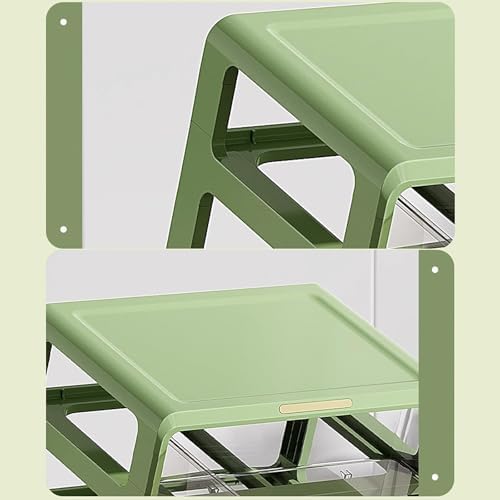 Transparent Panel Desktop Bookshelf, Polypropylene Desktop Organizer, Countertop Storage Rack Desktop Shelf, Desk Hutch Supplies Storage Shelf, Display Rack for Office, Dorm, Home(Green,44cm) - Image 5