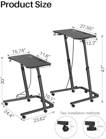 Adjustable Height Standing Desk for Walking Pad, Treadmill Desk with Wheels - Image 2