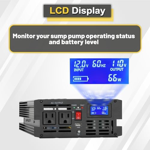 1500W Primary Sump Pump Backup System, Basment Protection Backup Inverter - Image 5