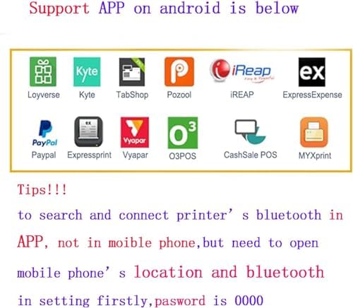 IS NOT compatible with iphone/ipad/MAC,80mm bluetooth portable thermal receipt printer,only compatible with android/Windows,3 inch Ticket wireless android bill invoice printer for small business - Image 3