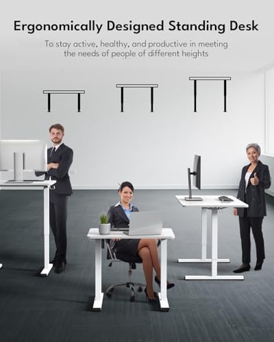 Small Electric Standing Desk, Gaming Desk, 31.5x24 Inch, White - Image 3