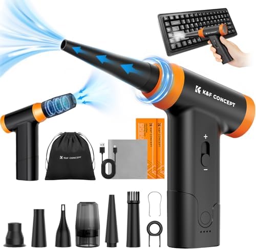 K&F Concept 14 in 1 Compressed Air Duster, Stepless Adjustable 150000RPM Electric Air Duster, Adjustable&Portable Air Blower for Deep Clean, Computer Keyboard Car Home- Replace Compressed Air Cans - Image 4