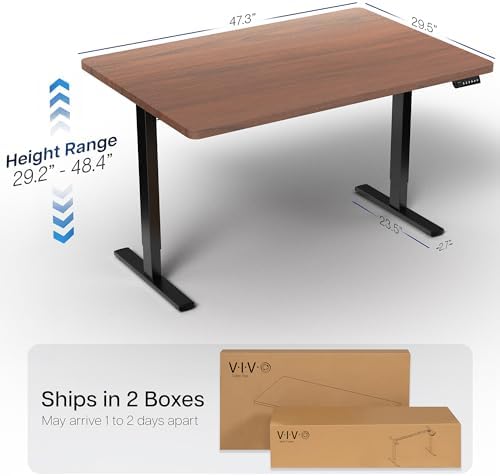 VIVO Dark Walnut 48 x 30 in Standing Desk, DESK-KIT-1B5D - Image 3