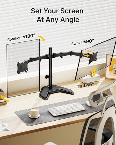 monTEK Freestanding Dual Monitor Stand for 17-32" Screens, 22 lbs Each - Image 4