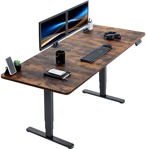 VIVO Rustic Vintage Brown 71 x 30 in Standing Desk, DESK-KIT-2B7N by VIVO