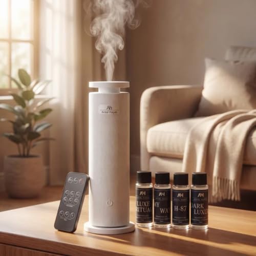 Waterless Scent Diffuser Starter Kit - Bluetooth App & Remote Control – Covers Up to 1000 Sq Ft - Suitable for Home & Hotel Series Diffuser, Includes 4 Scent Oils - Image 2