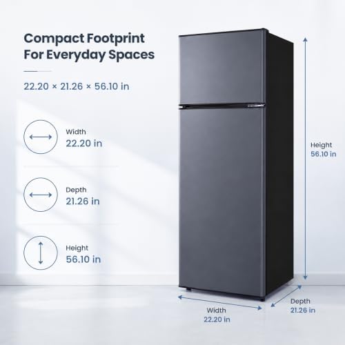 8.5 Cu.Ft Mini Fridge with Freezer, 2-Door Compact Refrigerator for Dorm/Office/Bedroom, Energy Efficient & Quiet, Blue - Image 2