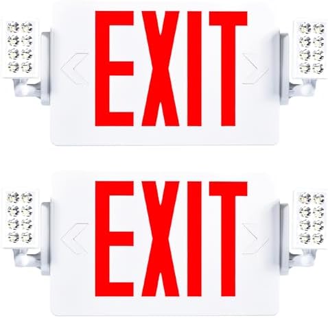 Sunco 2 Pack Red Exit Signs with LED Emergency Lights & Backup Battery by Unknown