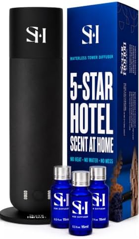 Waterless Tower Diffuser, Home & Office, Set 3 Diffuser Oil by ScentHorizon