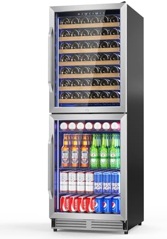 Velivi 24''Wine and Beverage Refrigerator 2 IN 1 Dual Zone Tall Wine Cooler by Velivi