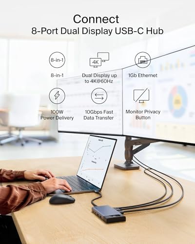 Belkin USB-C Hub 8 in 1 100W Dual Display for Windows - Image 2